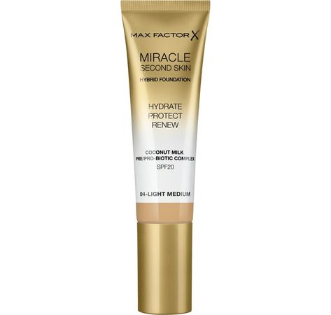 Max Factor Foundation Miracle Second Skin SPF 20 Light Medium 04 30ml